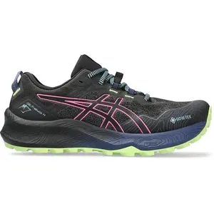 Chaussures trail asics gel trabuco 11 gtx noir rose vert femme pas cher