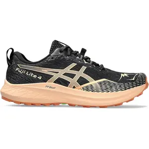 Asics Fuji Lite 4 Donna Chaussures de Course de Trail Noir Beige pas cher