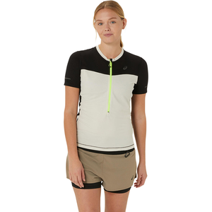 ASICS Fujitrail Maillot De Course Femmes - Beige , Noir, Taille S pas cher