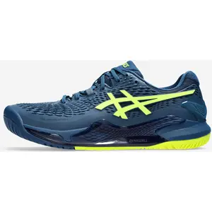 Asics Homme Gel-Resolution 9 Sneaker, Mako Blue Safety Yellow, 43.5 EU pas cher