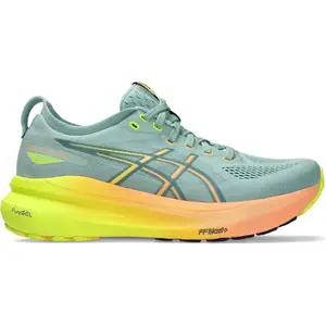 Chaussures ASICS Gel Kayano 31 Paris bleu clair jaune orange femme - 42 pas cher