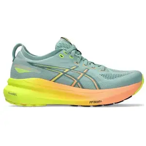 Chaussures ASICS Gel Kayano 31 Paris bleu clair jaune orange femme - 37 pas cher