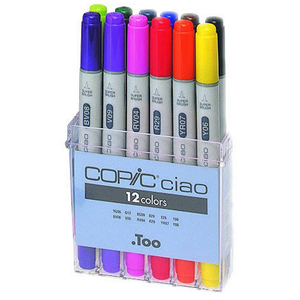 Comparateur de prix : Set de marqueurs - Copic - Ciao - Lot de 12 marqueurs - Pointe fine - Indélébile