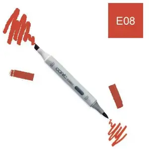 Copic Ciao E08, Brown, Twin Marker avec Une Pointe Moyenne et Une Pointe Pinceau pas cher