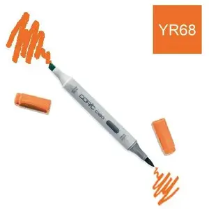 Comparateur de prix : COPIC Ciao YR68, Orange, Twin Marker avec une pointe moyenne et une pointe Brush