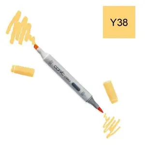 Comparateur de prix : COPIC Ciao Y38, Honey, Twin Marker avec une pointe de largeur moyenne et une pointe Brush