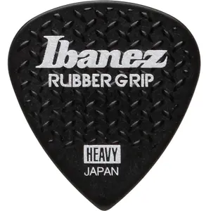 Ibanez PPA16HRGBK - 6 médiators Grip Wizard série Rubber Grip noir - heavy - 1.0mm