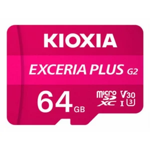 Kioxia 64 Go MicroSDXC Classe 10 UHS-I U3 V30 100 Mo/s avec adaptateur pas cher