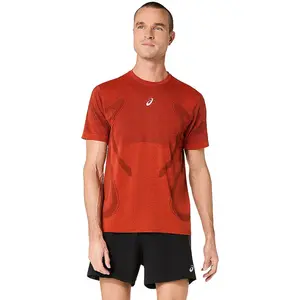 ASICS Road Seamless Maillot de course Hommes - rouge foncé, Taille M pas cher