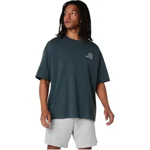 ASICS Runner Message Graphic Relaxed Maillot de course Hommes - bleu gris, Taille S pas cher