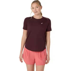 ASICS Road Tee Maillot De Course Femmes - Rouge Foncé, Taille XS pas cher