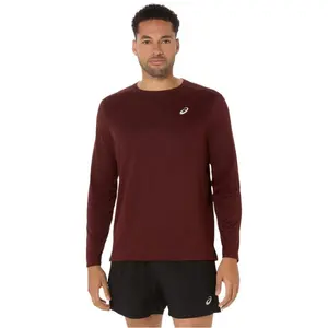 ASICS Core Longsleeve Maillot De Course Hommes - Rouge Vin, Taille M pas cher