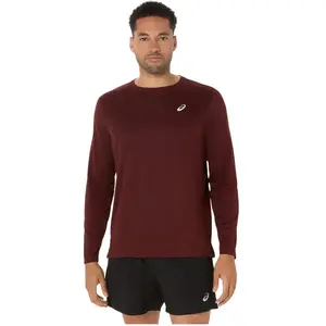 ASICS Core Longsleeve Maillot De Course Hommes - Rouge Vin, Taille S pas cher
