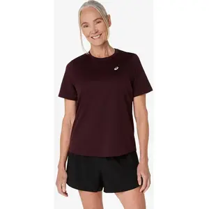 ASICS Core Tee Maillot De Course Femmes - Rouge Foncé, Taille L pas cher