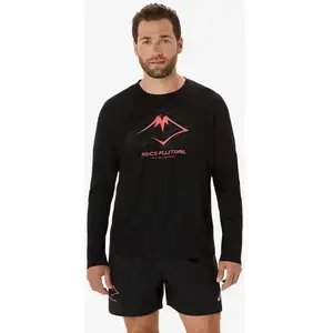 T-shirt ASICS Fujitrail Logo manches longues noir rouge - XXL pas cher