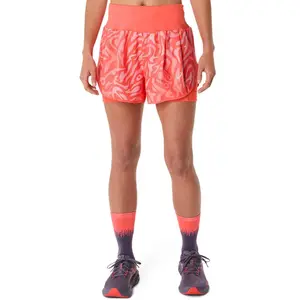 Asics Roald All Over Print 2 en 1 vêtement running femme Rouge XS pas cher