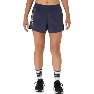 Short asics icon 4in bleu femme pas cher