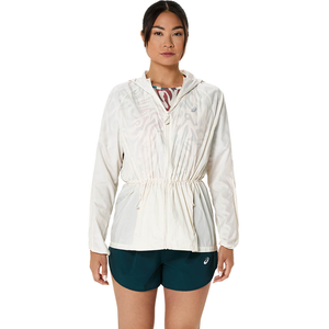 Veste coupe vent asics road packable beige femme pas cher