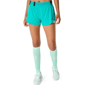 ASICS Metarun Split Short De Running Femmes - Turquoise, Taille XL pas cher