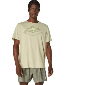 ASICS Fujitrail Logo Tee Maillot De Course Hommes - Vert, Taille MVendu paratmosferasport