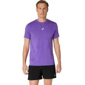 ASICS Road Seamless Tee Maillot De Course Hommes - Violet, Taille M pas cher