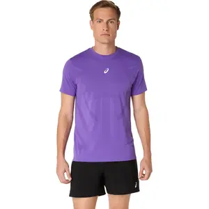 ASICS Road Seamless Tee Maillot De Course Hommes - Violet, Taille XL pas cher