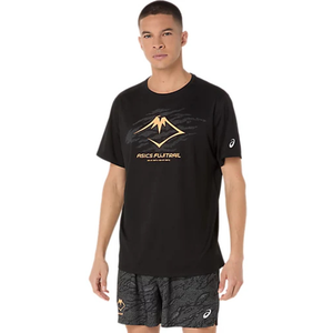 T-shirt ASICS Fujitrail Logo manches courtes noir - L pas cher