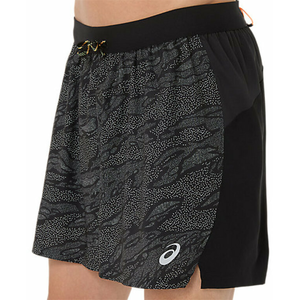 Short ASICS Fujitrail All Over Print 5In noir - XL pas cher
