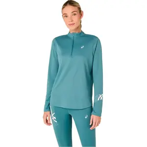 ASICS Icon 1/2 Zip Maillot de course - turquoise, Taille M pas cher