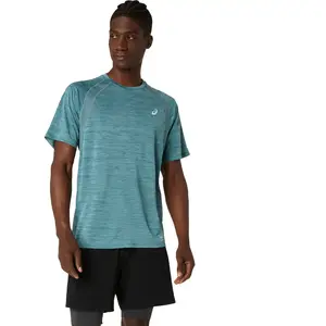 ASICS Road Maillot de course Hommes - turquoise, Taille L pas cher