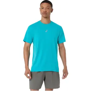T-shirt manches courtes ASICS Road Seamless bleu turquoise - XL pas cher
