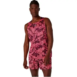 ASICS Fujitrail  Maillot de course - corail, rouge vin, Taille S pas cher