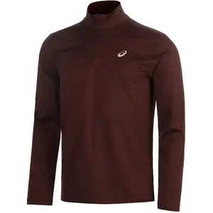 ASICS Core 1/2 Zip Winter Maillot de course Hommes - rouge vin, Taill... pas cher