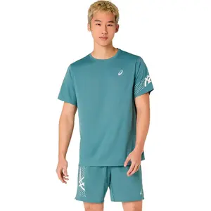 ASICS Icon Maillot de course Hommes - turquoise, Taille M pas cher