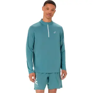 ASICS Icon 1/2 Zip  Maillot de course Hommes - turquoise, Taille L pas cher