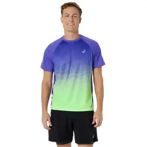 Comparateur de prix : ASICS Road Fade Maillot de course Hommes-bleu, vert, Taille L