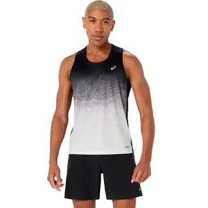 ASICS Road Fade Maillot de course Hommes-noir, beige, Taille XXL pas cher