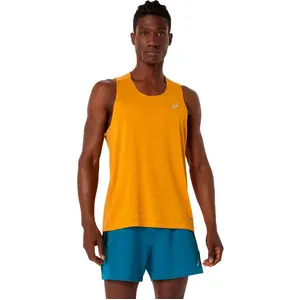 ASICS Road Maillot de course Hommes-jaune, Taille L pas cher