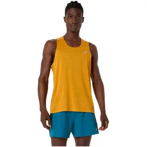 ASICS Road Maillot de course Hommes-jaune, Taille M pas cher