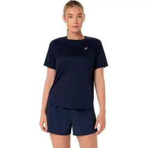 T-shirt ASICS Core manches courtes bleu nuit femme - M pas cher