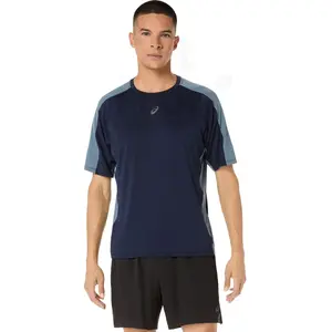 T-shirt ASICS Fujitrail Elite manches courtes bleu nuit - L pas cher