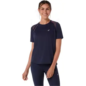 ASICS Road Maillot de course Femmes-bleu foncé, Taille S pas cher