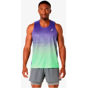 Comparateur de prix : ASICS Road Fade Maillot de course Hommes-bleu, vert, Taille S