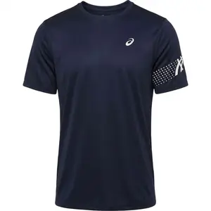 ASICS Icon Maillot de course Hommes-bleu foncé, beige, Taille L pas cher