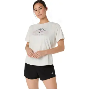 Comparateur de prix : T-shirt ASICS Fujitrail Logo manches courtes blanc femme - XL