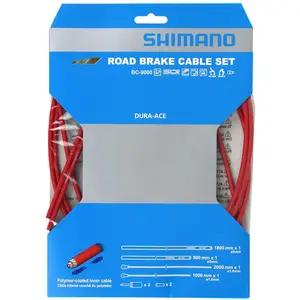 Shimano kit cables et gaines frein dura ace 9000 rouge pas cher