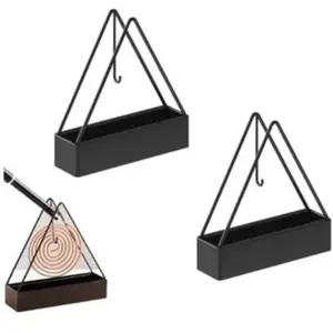 Supports De Bobine Anti-moustiques Porte Encens Spirale Anti Moustique Support De Bobine De Moustique avec Plateau  (Noir2 Pièces)Vendu parcdiscount