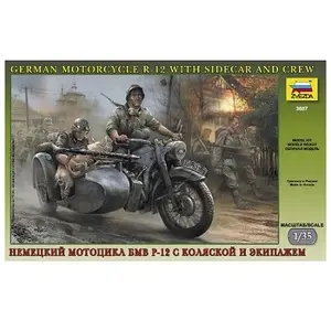 ZVEZDA - Z3607 - MAQUETTE - SIDECAR ALLEMAND R12 - ECHELLE 1:35 pas cher