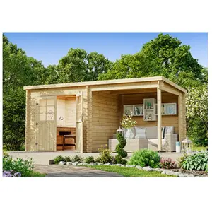 LASITAMAJA Abri de jardin avec extension réversible 458x246x200 cm en épicéa pas cher