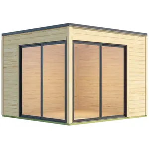 Comparateur de prix : M&s - Abri de jardin en bois 8,67 m² avec porte-fenêtre et toit plat